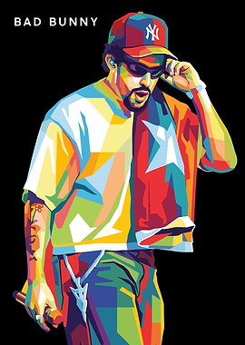 Bad Bunny Pop Art Portrait