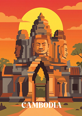 Cambodia Travel Poster