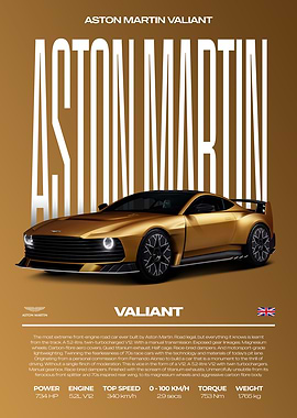 Aston Martin Valiant Car Poster