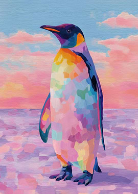 Colorful Penguin Painting