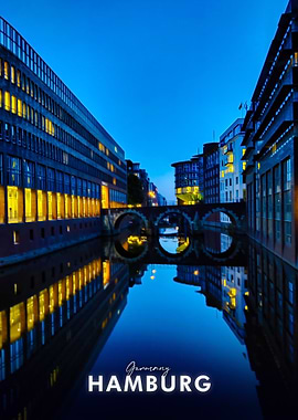 Hamburg Canal at Dusk