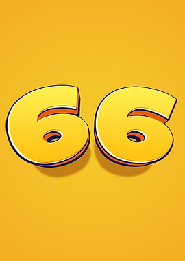 Number 66 Yellow and Blue
