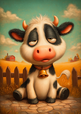 Sad Cartoon Cow
