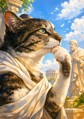 Philosopher Cat in Ancient Greece