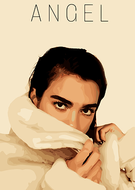 Angel text with Dua Lipa portrait