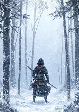 Samurai in a Snowy Forest