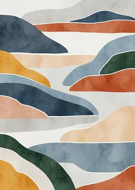 Abstract Landscape with Organic Shapes