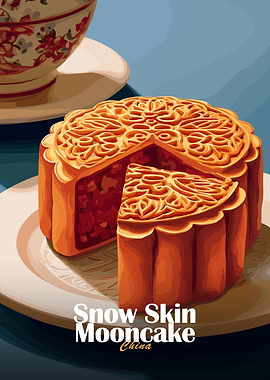 Snow Skin Mooncake with Tea