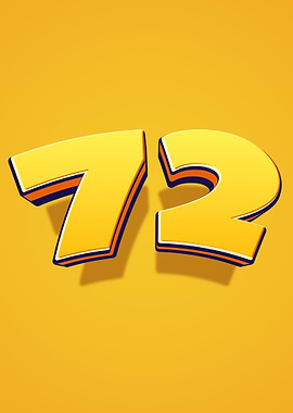 Number 72 in Yellow and Blue