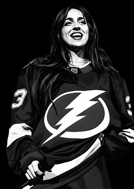 Billie Eilish in Hockey Jersey
