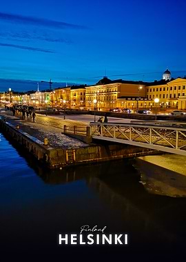 Helsinki cityscape at dusk