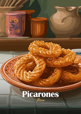 Picarones with Peruvian text
