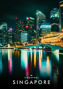 Singapore Skyline at Night