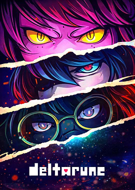 Deltarune Characters Eyes Poster