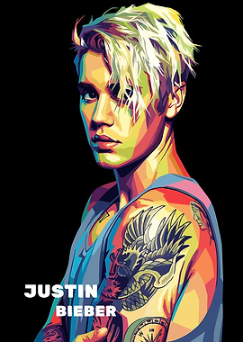 Justin Bieber Pop Art Portrait