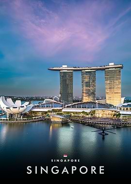 Singapore Marina Bay Sands at Dusk