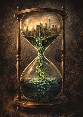 Market Liquidity Hourglass Surreal Money Motivation