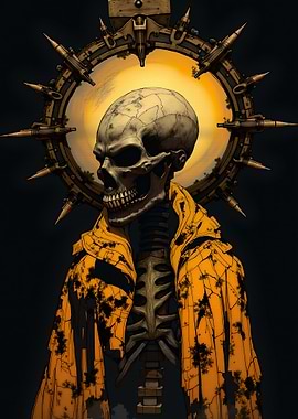 Skeleton with Orange Robe and Halo