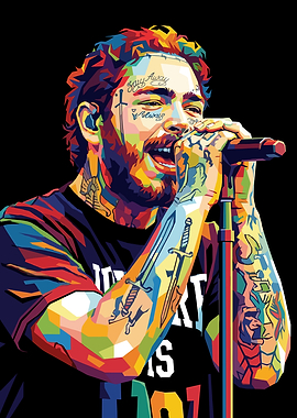 Post Malone Pop Art Portrait