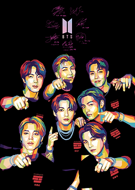 BTS Pop Art Group Portrait