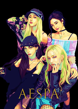 K-Pop Group AESPA Pop Art
