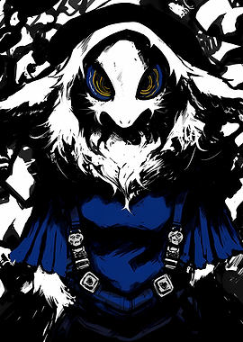 Dark Fantasy Character with Blue Outfit