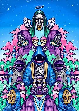 Graffiti Art Characters with Spray Cans