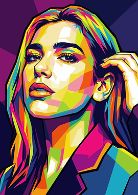 Colorful Pop Art Portrait of Dua Lipa