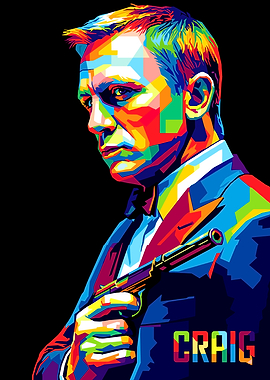 Daniel Craig Pop Art Portrait