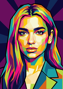 Dua Lipa Pop Art Portrait