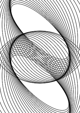 Abstract Black and White Swirling Lines