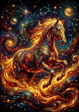 Cosmic Horse in Nebula