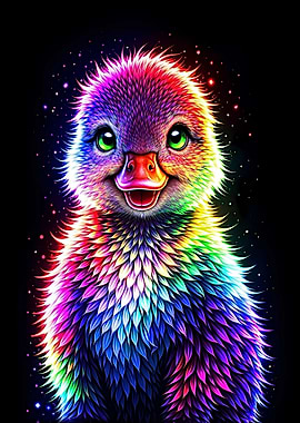 Rainbow Duckling with Sparkles