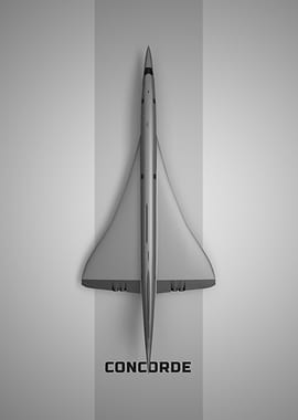 Concorde Supersonic Jet Top View