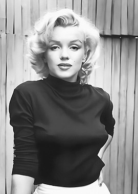 Marilyn Monroe Black and White Portrait