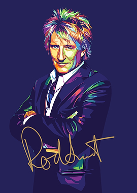 Rod Stewart Pop Art Portrait