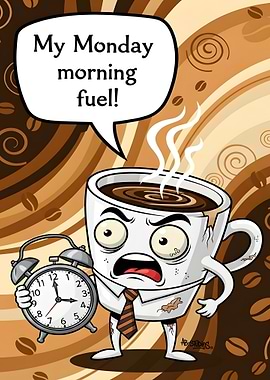 Coffee Cup with Alarm Clock