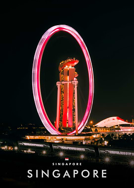Singapore Flyer at Night