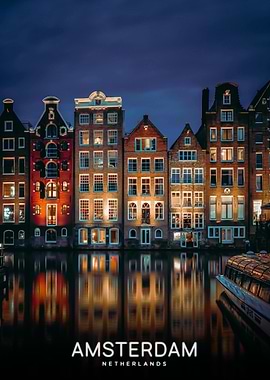 Amsterdam Canal at Night
