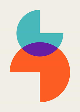 Abstract Geometric Shapes Overlap