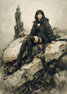 Woman on a Giant Mech