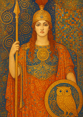 Athena with Owl Shield and Spear