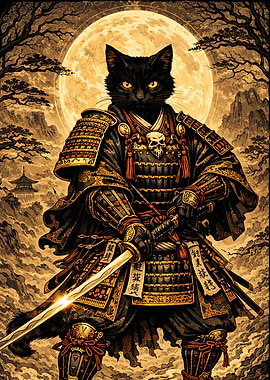 Samurai Cat Warrior