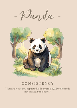 Panda with Inspirational Quote
