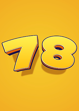 Number 78 in Yellow