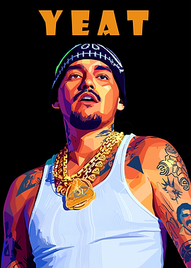 Yeat Portrait with Gold Chain