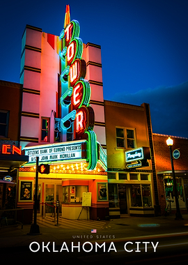 Oklahoma City Tower Theater at Night