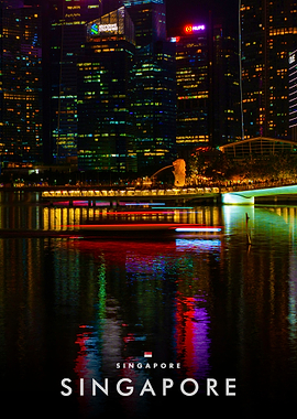 Singapore Skyline at Night