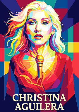 Christina Aguilera Pop Art Portrait