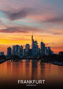 Frankfurt Skyline at Sunset